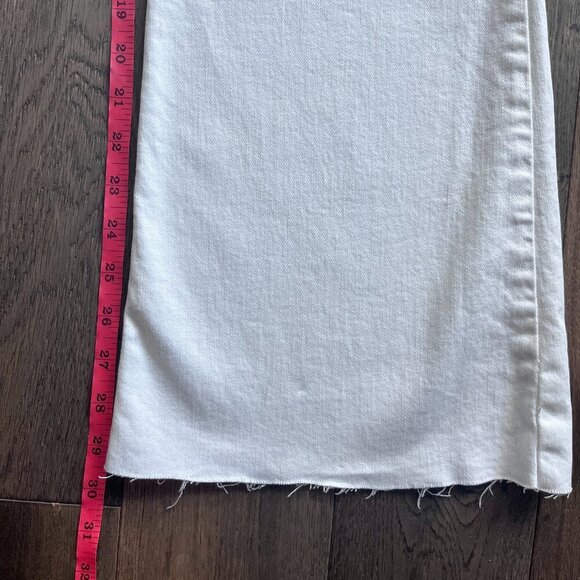 GAP 70s Flare High Rise White Pants Raw Hem Size 26 / 2 Boho Style - Picture 6 of 6